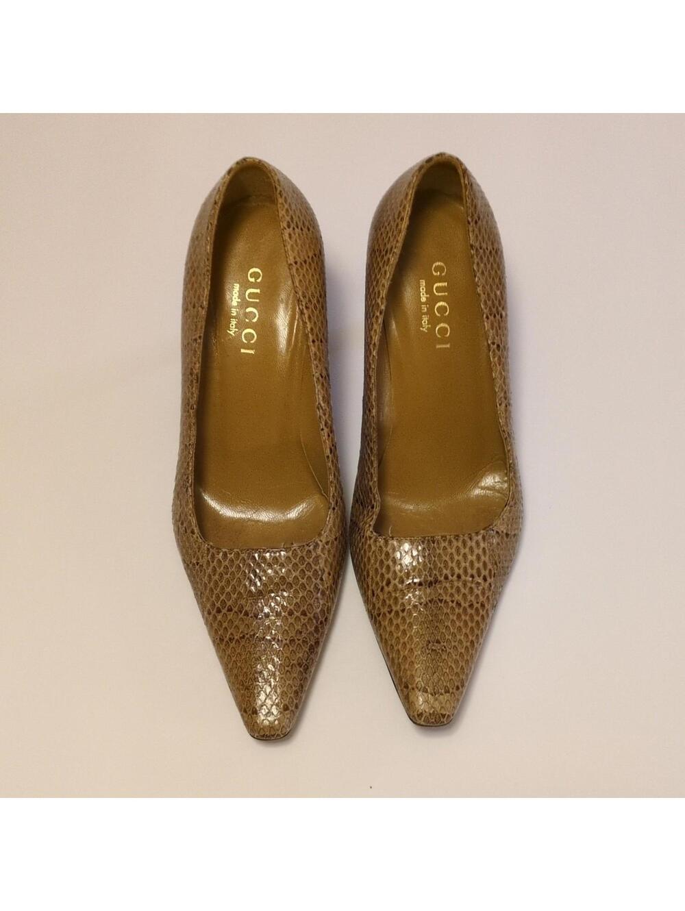 Vintage Gucci Women's Brown Python/Snake Leather Pumps 36C/US6.5